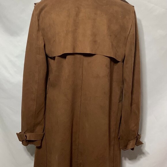 M MAGASCHONI WOMENS VEGAN FAUX LEATHER FALL TRENCH COAT-SIZE XLARGE - Picture 5 of 7